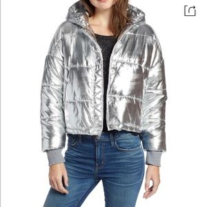 Dakota Metallic Puffer Bomber Jacket
